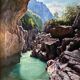 HST painting "Grand canyon of the Verdon Gorges" signed Lecompte + frame