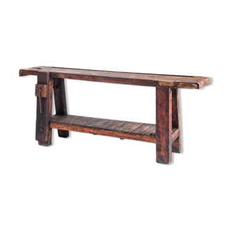 Vintage carpenter's bench in solid pine - Spain, 1970.