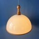 Vintage white wooden Steinhauer suspension, pendant lamp in plexiglass.