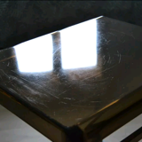 Side table smoked plexi vintage chrome