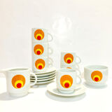 Set 6 cups patterned circles of the 70s Amap Italy- vintage-retro-pop-kitchen