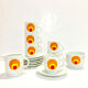Set 6 cups patterned circles of the 70s Amap Italy- vintage-retro-pop-kitchen