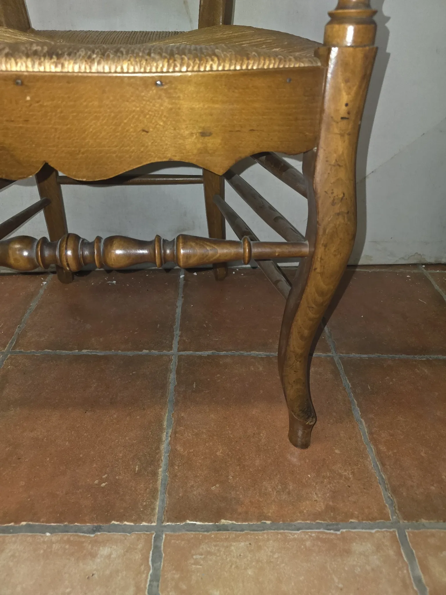 Beech chair with rush seating