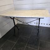 Ancienne table de bistrot dessus marbre