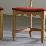 Vintage 1960s Danish Brutalist Ladderback Light Oak Chairs style of Kjærnulf