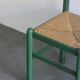 Série de 4 chaises en bois et paille