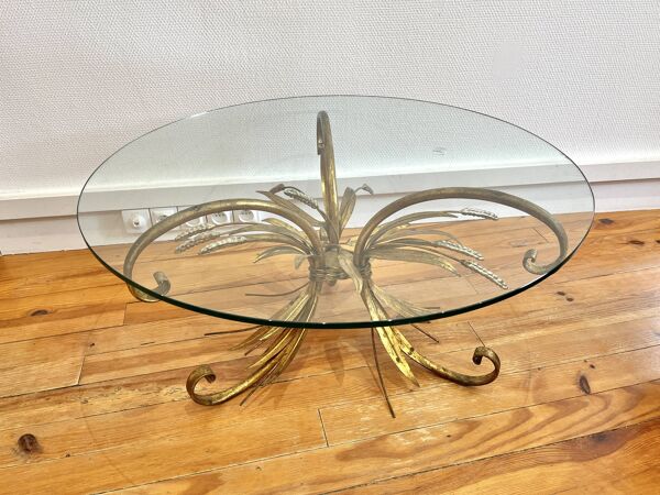 Table basse gerbes de blé Coco Chanel années 60