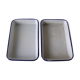 2 old trays trays in white and blue enamel old deco indus factory workshop