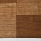 4x6 Checkered Pattern Camel Brown Vintage Kilim Rug, 140x172Cm