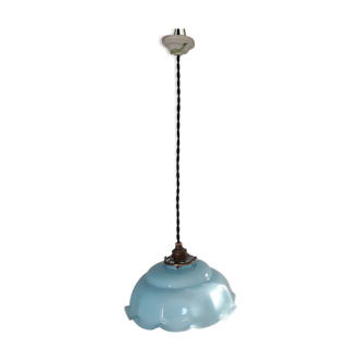 Hanging glass opaline blue Art Deco
