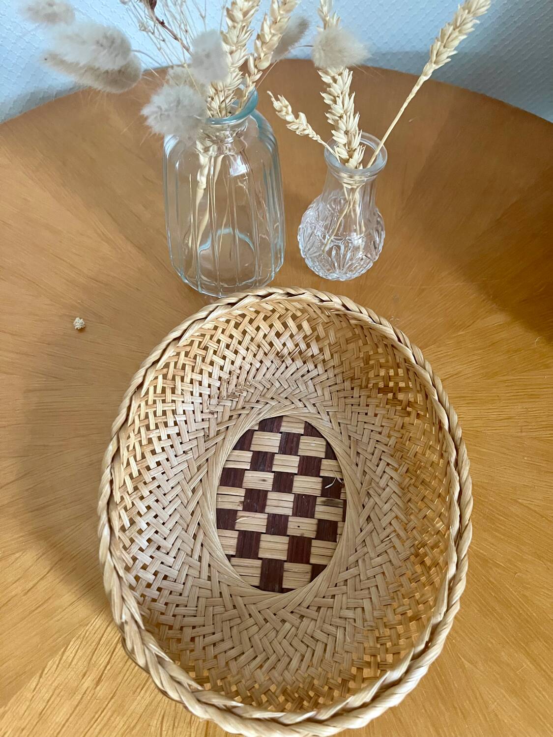 Vintage wicker storage basket