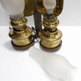 Old vintage lamp two 1950s lights