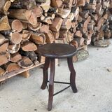 Tabouret tripode en bois