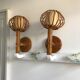 Pair of vintage rattan applies