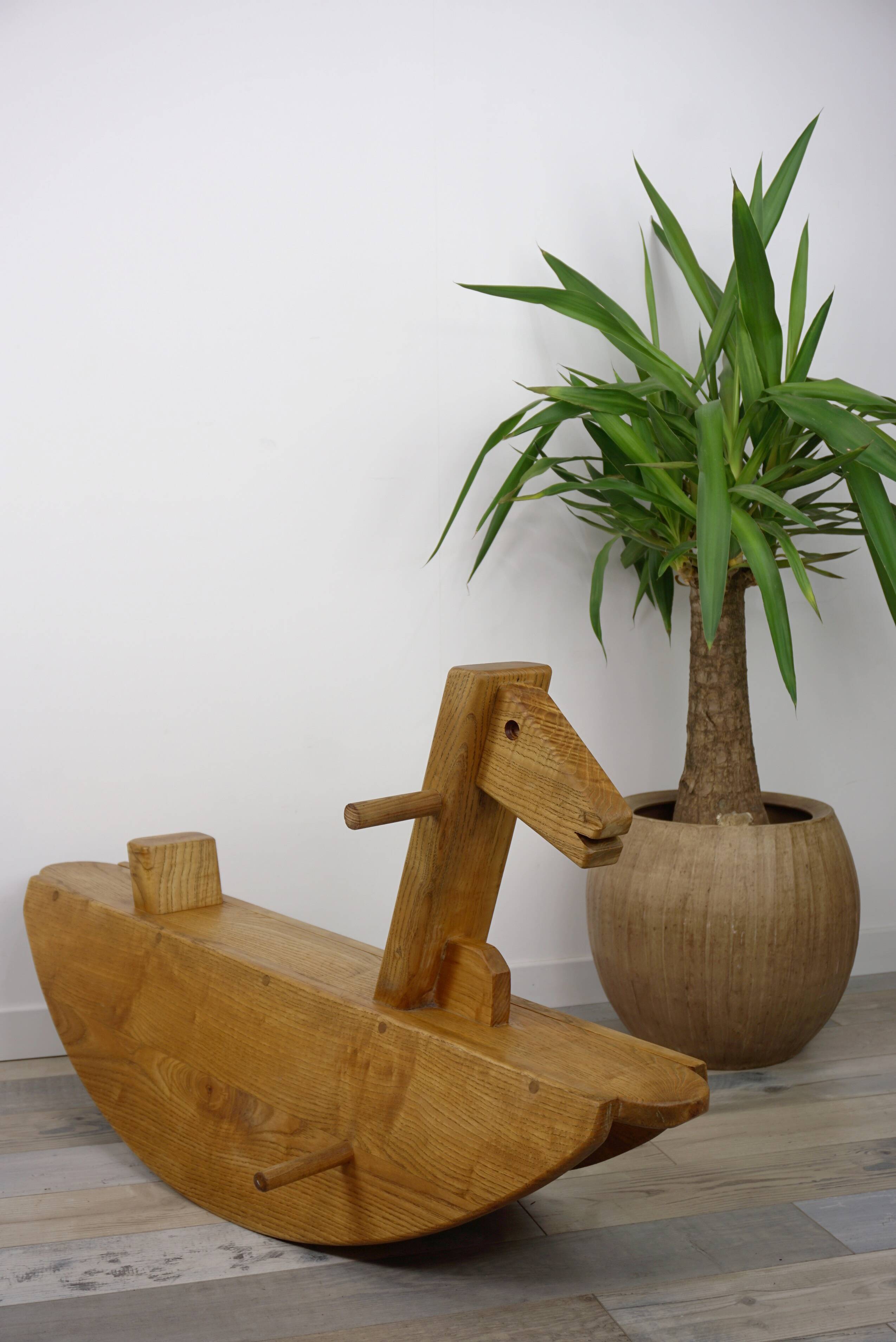 50s wooden rocking horse