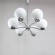 Lustre vintage en chrome et opaline, italie, 1970s