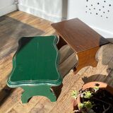 2 vintage wooden bar stools