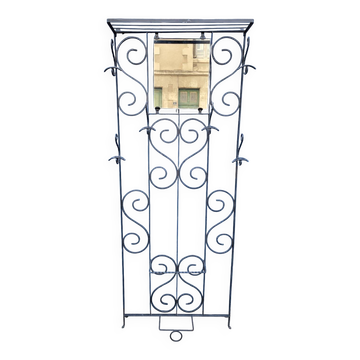 Wrought iron coat and hat rack, 1960s