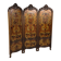 Gilt Leather Room Divider with Rich Carving, Circa 1860