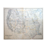 Carte des États-Unis (feuille occidentale) c1869 Keith Johnston Royal Atlas Carte colorée à la main