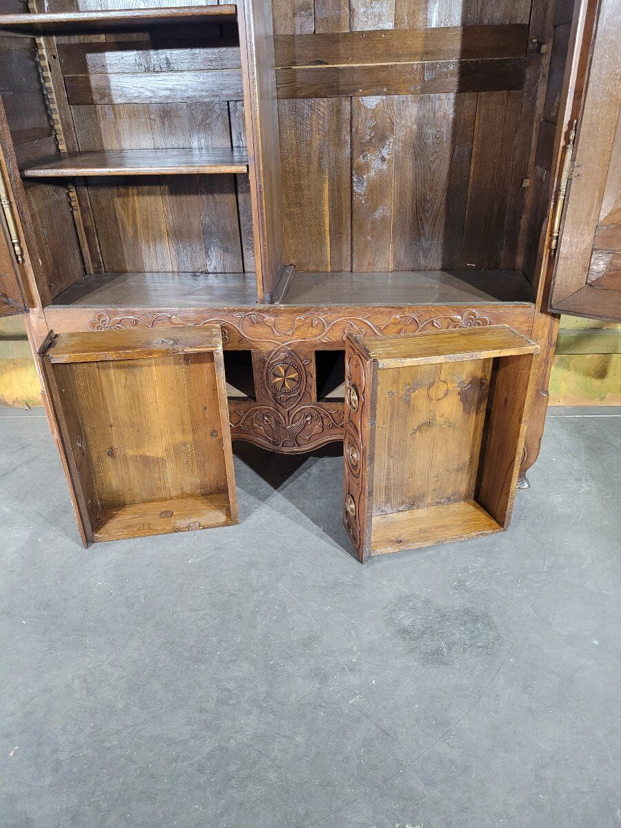Louis XV carved oak wardrobe