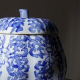 Gros pot couvert "Citrouille" Chinois céramique artisanale vintage