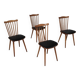 Lot de 4 chaises Baumann Menuet pieds compas skaï noir