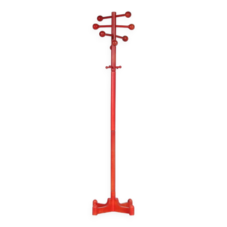 1970s Red wooden coat rack from Italy