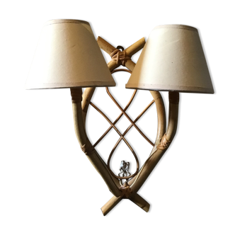 Rattan wall lamp