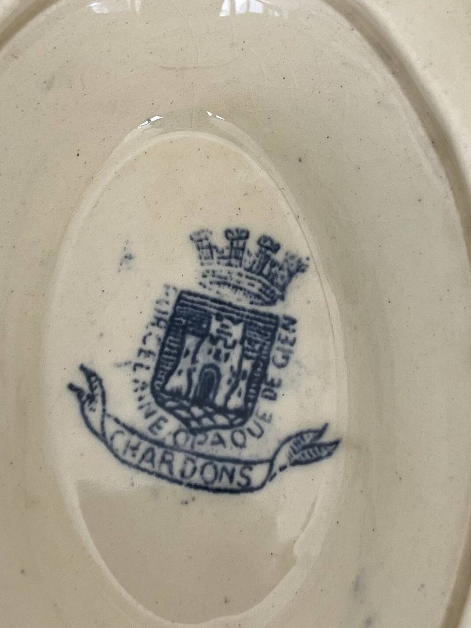 Ironstone sauce boat "Thistle" signed GIEN