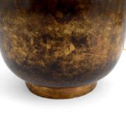 Art Deco modernist lamp in patinated brass, circa 1930.