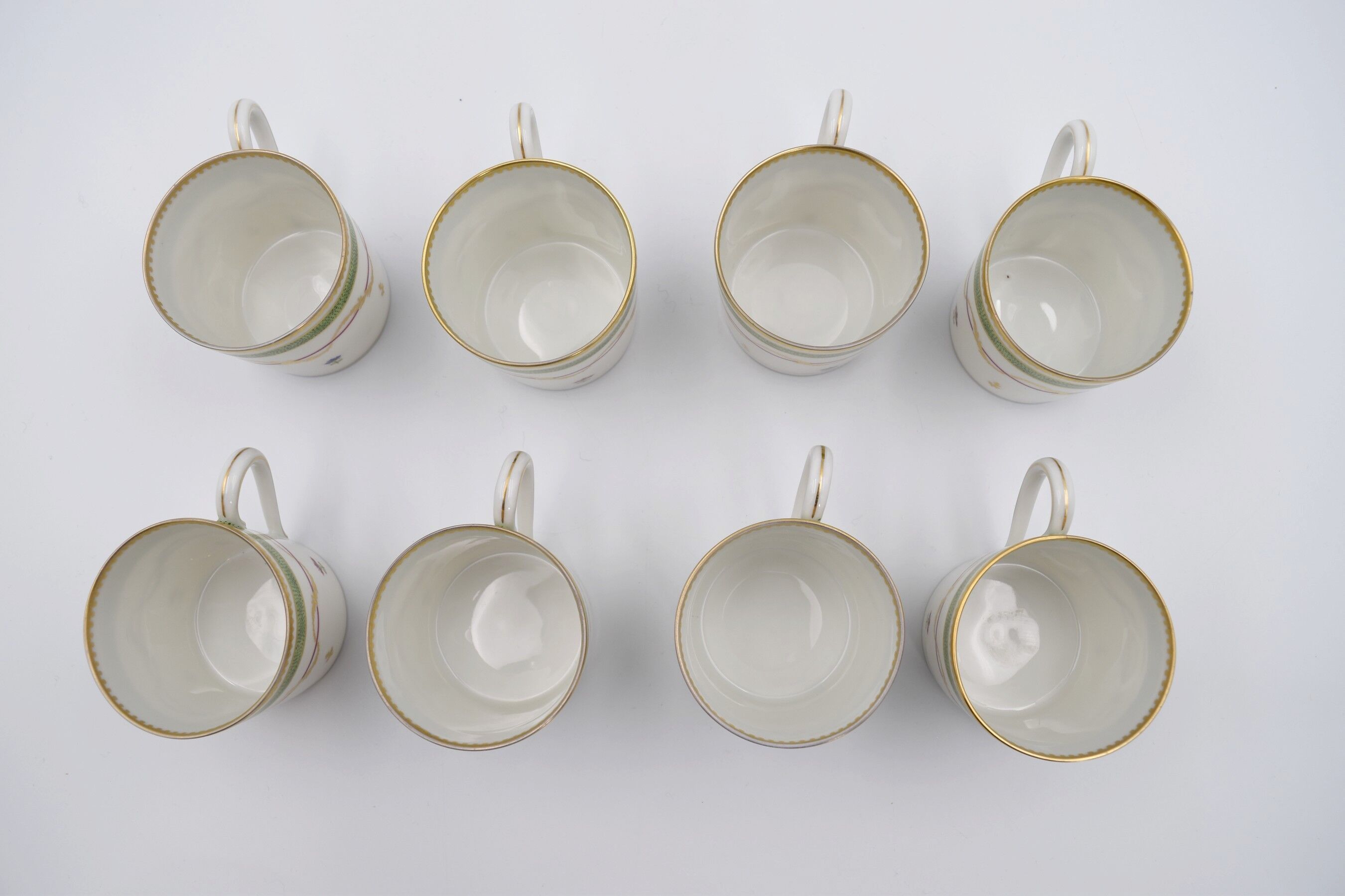 8 porcelain cups and coffee cups from Limoges Haviland Vieux Paris