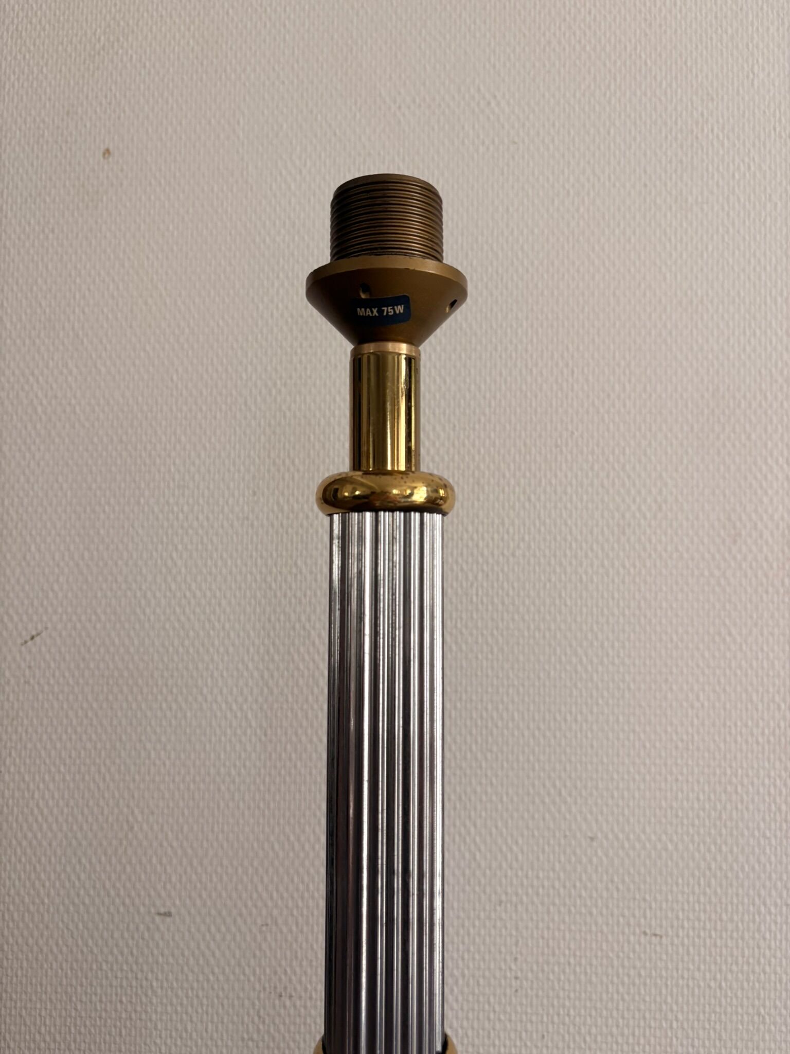 Vintage 70s 80s Neo-Classical Fluted Column Lamp Base Chrome