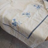 Antique linen/mixed sheet with embroidery