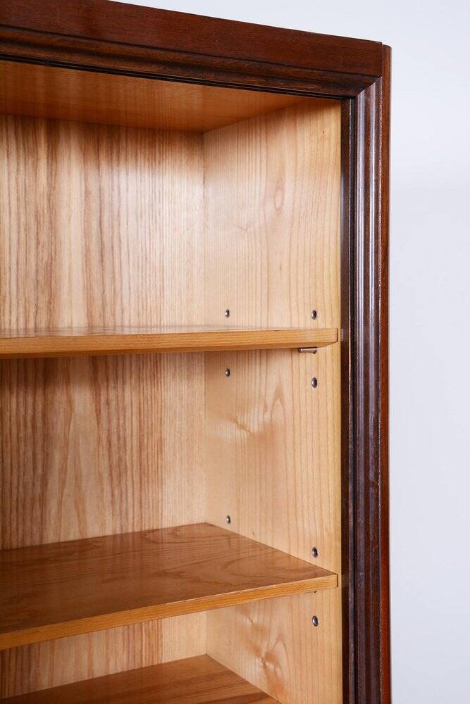 Bibliothèques Art Déco vintage en frêne et acajou, années 1940, ensemble de 2