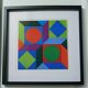 Tableau Vintage Art Optique - Victor Vasarely - Frame 40x40cm