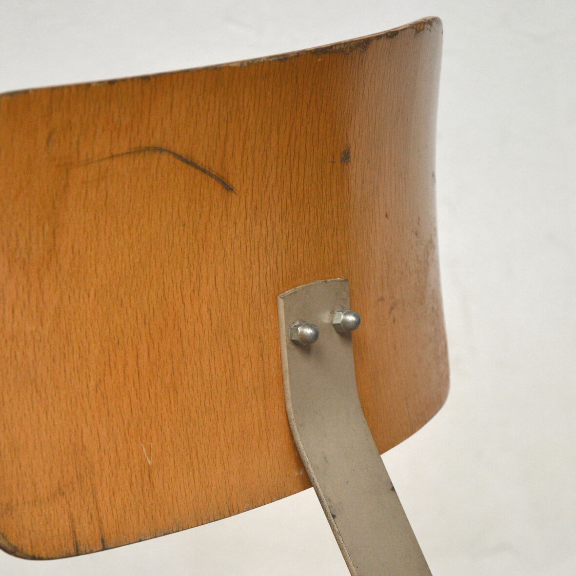 Wood and steel workshop chair
