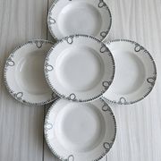 5 iron earthenware soup plates