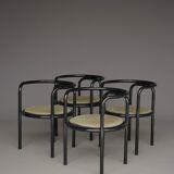 Set of 4 black 'Locus Solus' chairs by Gae Aulenti for Poltronova, 1960s