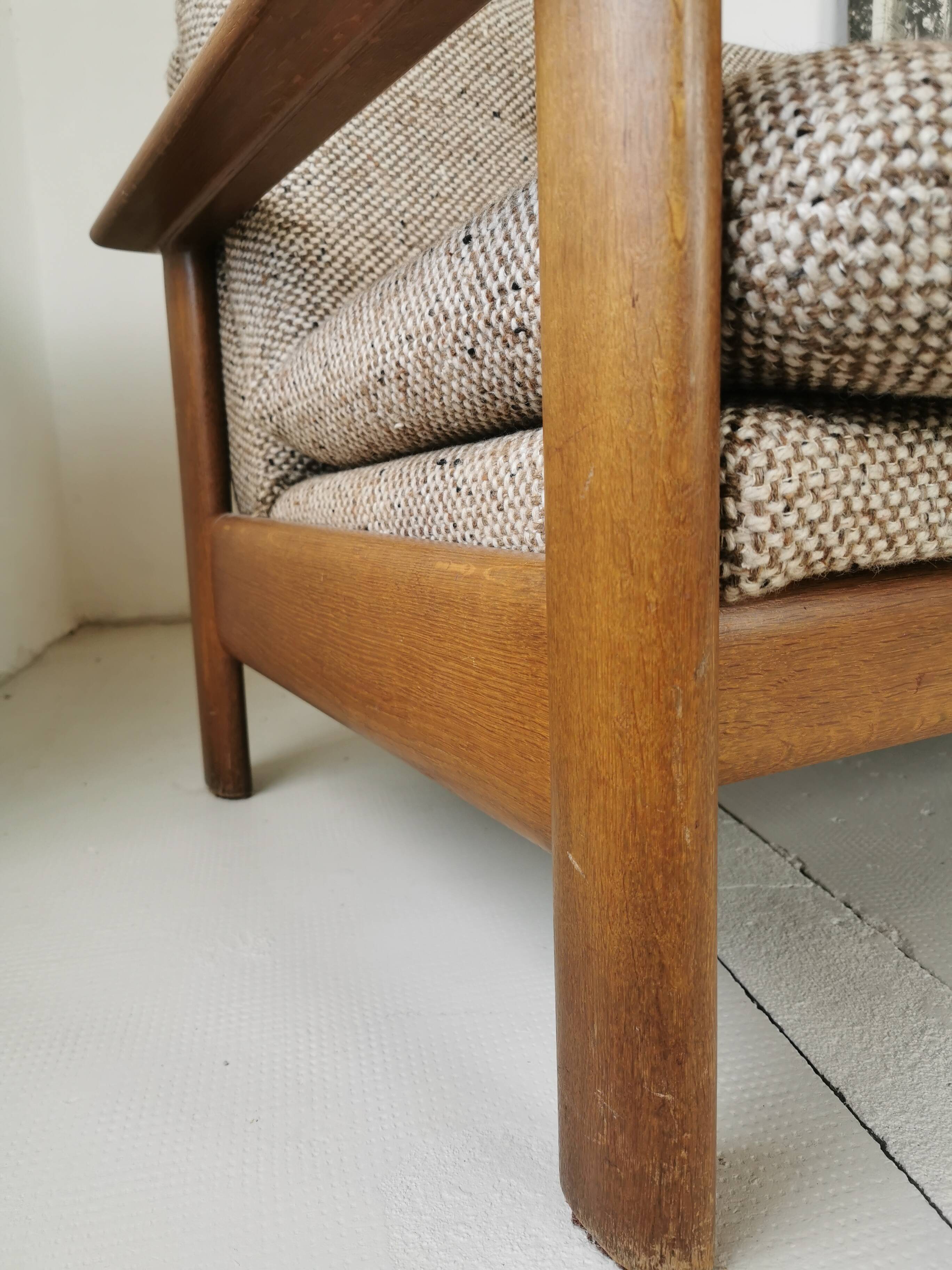 Banquette day bed en chêne design 1970