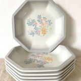6 Tiffany octagonal soup plates