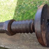 Art deco turned wood lamp