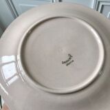 Set of 5 flat plates powder pink Digoin Sarreguemines and Longwy years 30-40