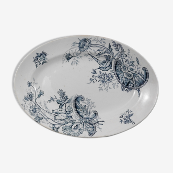 Oval dish in the faience of saint anmand and hamage