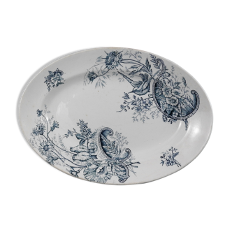 Oval dish in the faience of saint anmand and hamage