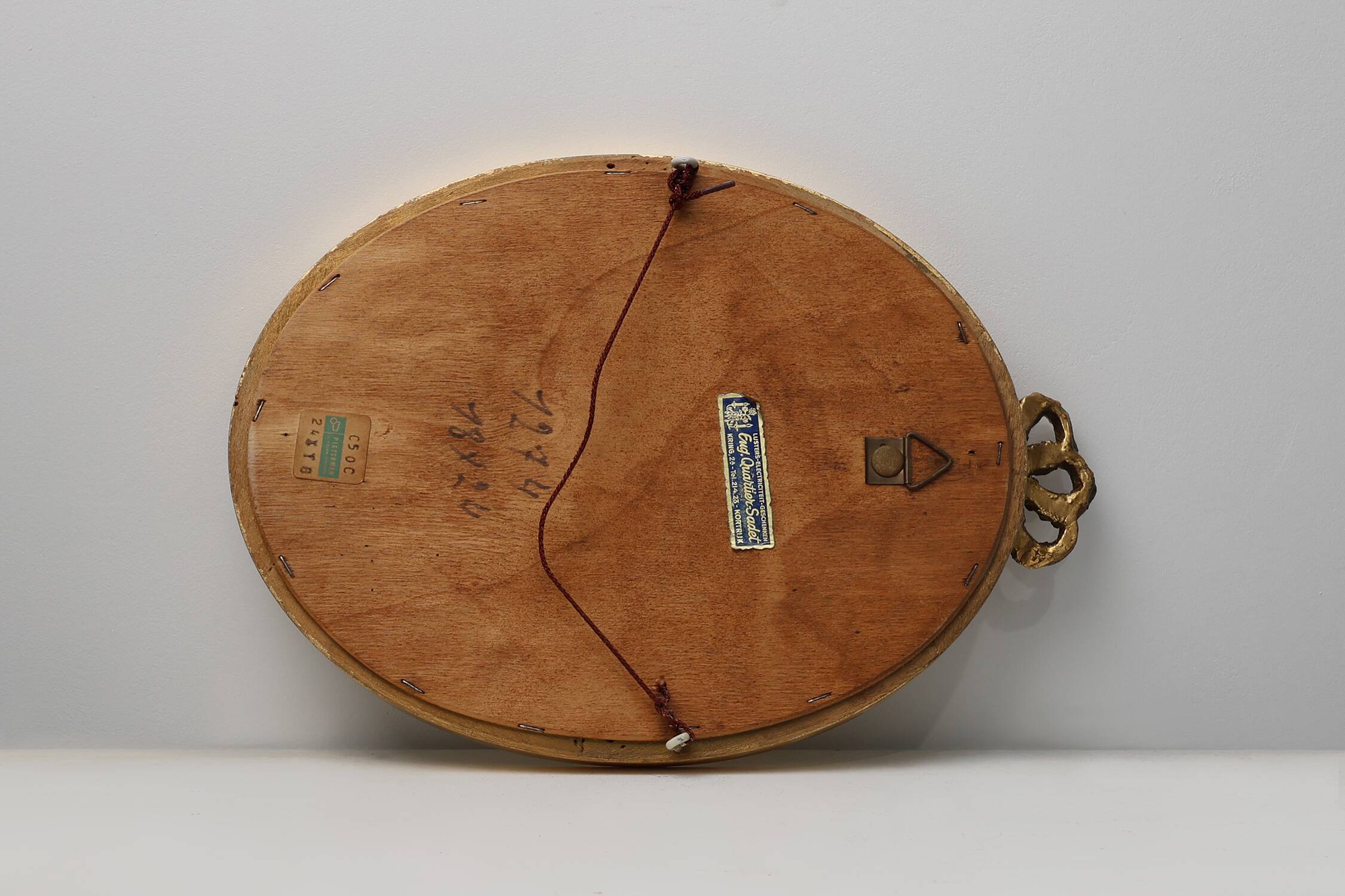 Dutch Wood with Beveled Louis-Philippe Style Mirror labeled Pieterman, 1950