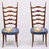 Set ladder back chairs paolo buffa 1950s italy