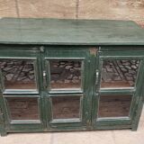 Ancien buffet vitré en teck birman