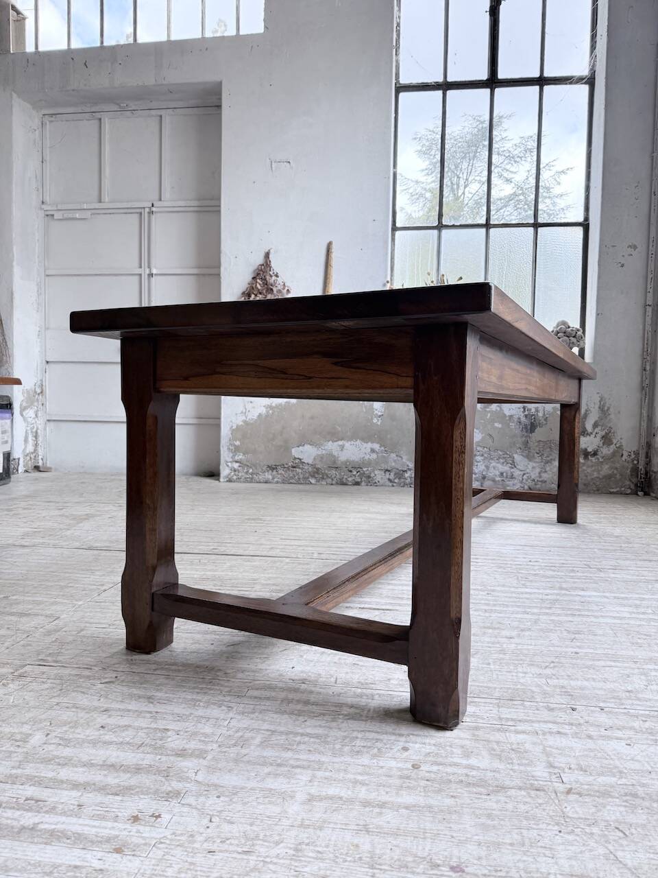 Table de ferme campagne noyer massif XL 250cm