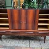 Scandinavian high rosewood sideboard by Johannes Andersen edited by Samcom